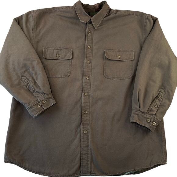 Lanesboro Fleece Lined Men's Work Shirt Jacket Shacket Size XXL Brown - Picture 1 of 5